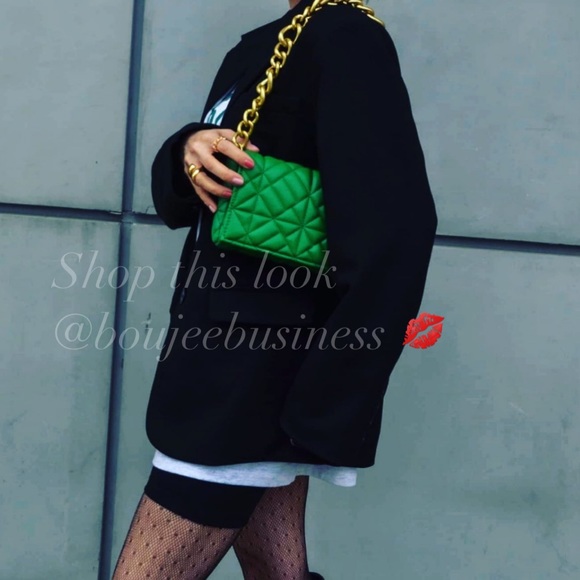 ZARA Quilted Midi Shoulder Bag with Chain - Picture 4 of 10